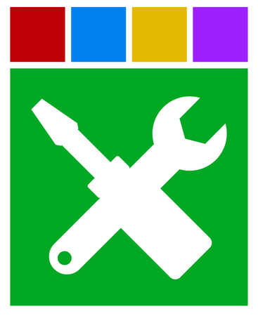 Crossed screwdriver, wrench icon. Repair, maintance, assembly concept iconのイラスト素材