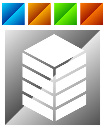 Icon with tower, rack. Storage, container, datacenter concept iconのイラスト素材