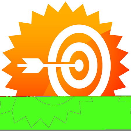Arrow hitting target at center icon, Precision, accuracy iconのイラスト素材