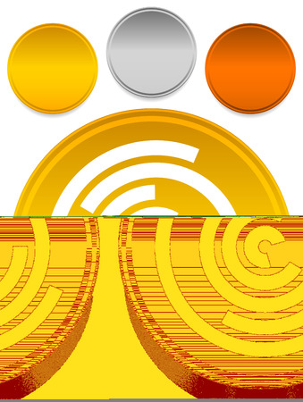 Concentric random circles icon. Ripple effect, cyclical radial lines iconのイラスト素材