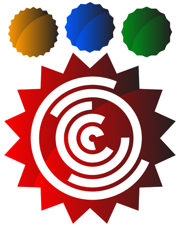 Concentric random circles icon. Ripple effect, cyclical radial lines iconのイラスト素材