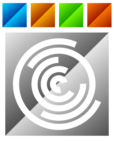 Concentric random circles icon. Ripple effect, cyclical radial lines iconのイラスト素材