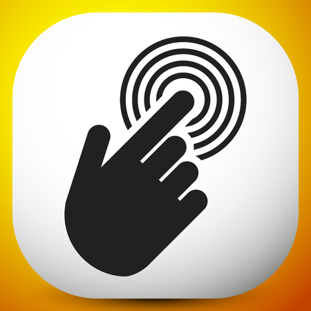 Tapping touchscreen on interface, mobile phone, iconのイラスト素材