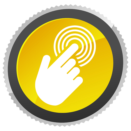 Tapping touchscreen on interface, mobile phone, iconのイラスト素材