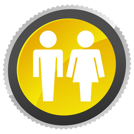 Male / female pictrogram icon. Restroom sign, unisex, genders iconのイラスト素材