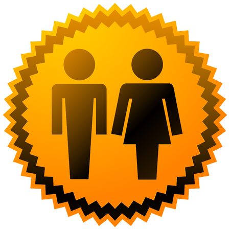 Male / female pictrogram icon. Restroom sign, unisex, genders iconのイラスト素材