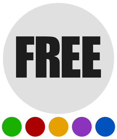 Icon with FREE label. Bonus, gratis iconのイラスト素材