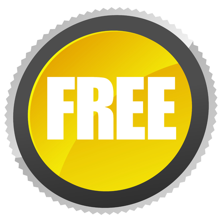 Icon with FREE label. Bonus, gratis iconのイラスト素材