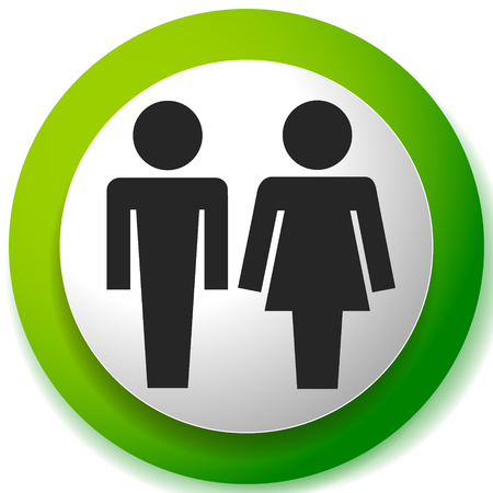 Male / female pictrogram icon. Restroom sign, unisex, genders iconのイラスト素材
