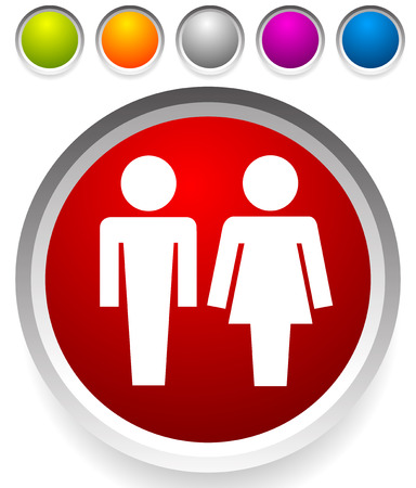 Male / female pictrogram icon. Restroom sign, unisex, genders iconのイラスト素材