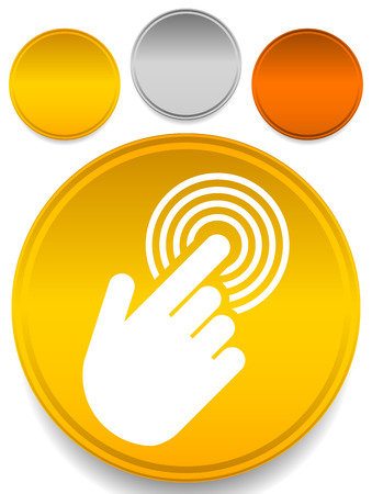 Tapping touchscreen on interface, mobile phone, iconのイラスト素材