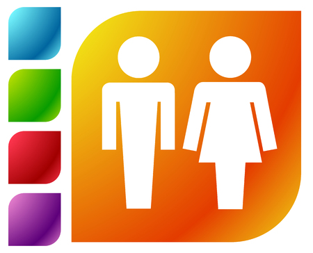 Male / female pictrogram icon. Restroom sign, unisex, genders iconのイラスト素材