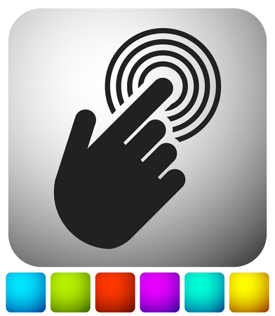 Tapping touchscreen on interface, mobile phone, iconのイラスト素材