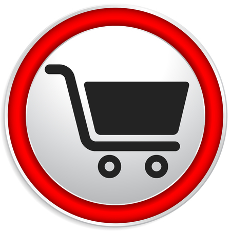 Icon with shopping cart symbol. Ecommerce, online store checkout iconのイラスト素材