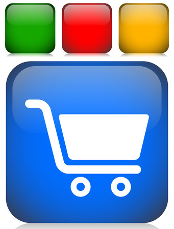 Icon with shopping cart symbol. Ecommerce, online store checkout iconのイラスト素材