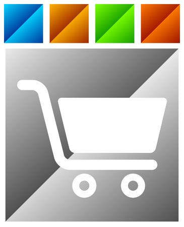 Icon with shopping cart symbol. Ecommerce, online store checkout iconのイラスト素材