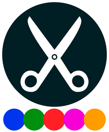Icon with scissors symbol. Barber, hairdresser concept iconのイラスト素材