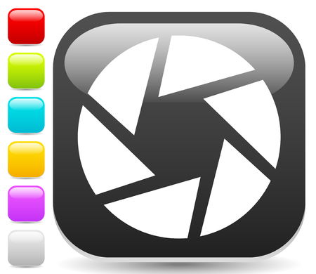 Camera lens icon. Photography, diaphragm concept iconのイラスト素材