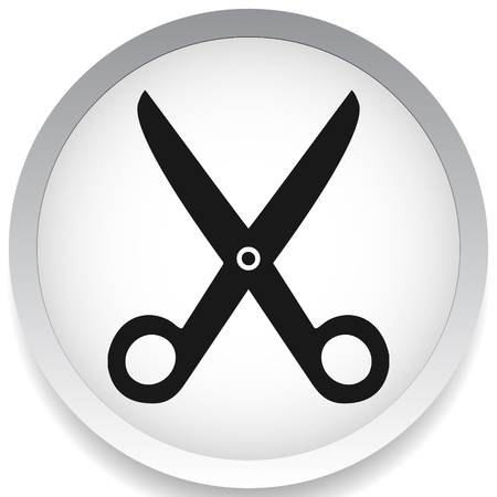 Icon with scissors symbol. Barber, hairdresser concept iconのイラスト素材