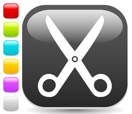 Icon with scissors symbol. Barber, hairdresser concept iconのイラスト素材