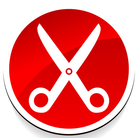 Icon with scissors symbol. Barber, hairdresser concept iconのイラスト素材
