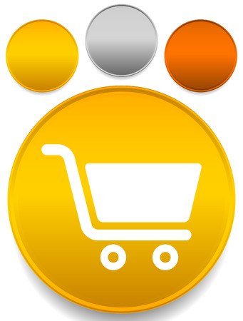 Icon with shopping cart symbol. Ecommerce, online store checkout iconのイラスト素材
