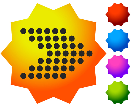 Icon, button with dotted arrow symbol. Right arrowのイラスト素材