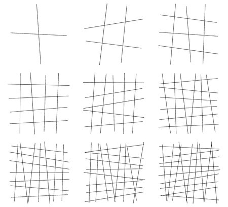 Random lines. Tangled, dynamic lines. Set of 9 elementのイラスト素材