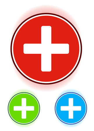 First-aid, treatment icon in red, green and blueのイラスト素材