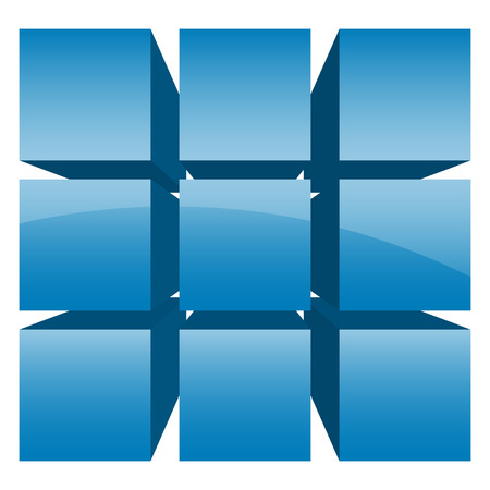 Divided cube icon with glossy effectのイラスト素材