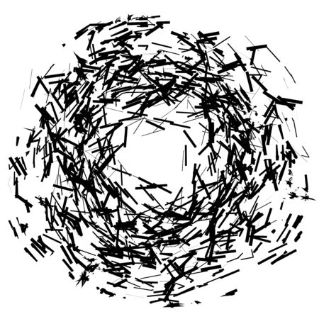 Artistic circular element / circle abstract shape with shattered pieces. Abstract art elementのイラスト素材