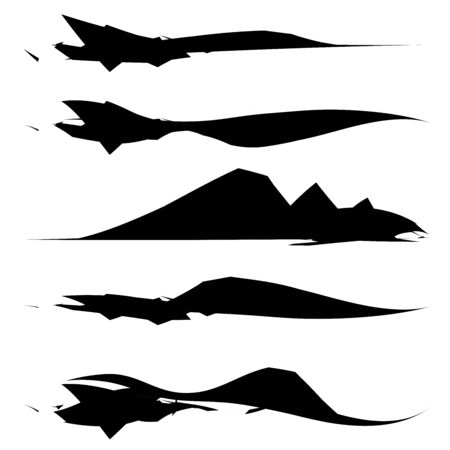 Unique grungy / textured horizontal design element. Set of various versionsのイラスト素材