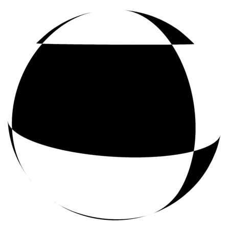 Sphere, 3d circle shape. Abstract ball, globe, orb design. Spherical, orbicular bulb with texture. Bulge, protrude warp effect patternのイラスト素材