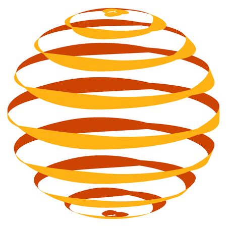 Sphere, 3d circle shape. Abstract ball, globe, orb design. Spherical, orbicular bulb with texture. Bulge, protrude warp effect patternのイラスト素材