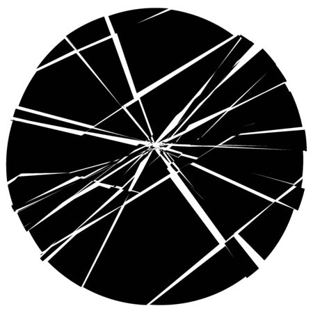 Facture, crack element. Shatter, broken surface texture. Grungy design. Decay, burst splinters illustrationのイラスト素材