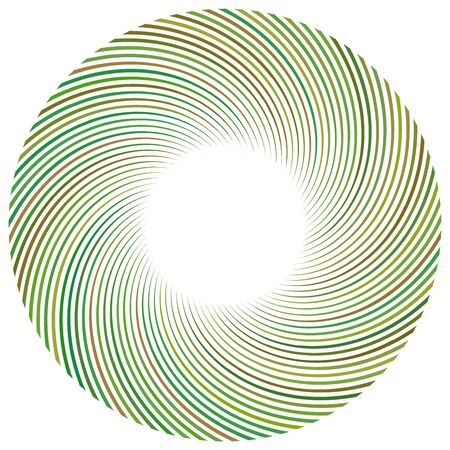 Abstract spiral, twist. Radial swirl, twirl curvy, wavy lines element. Circular, concentric loop pattern. Revolve, whirl design. Whirlwind, whirlpool illustrationのイラスト素材
