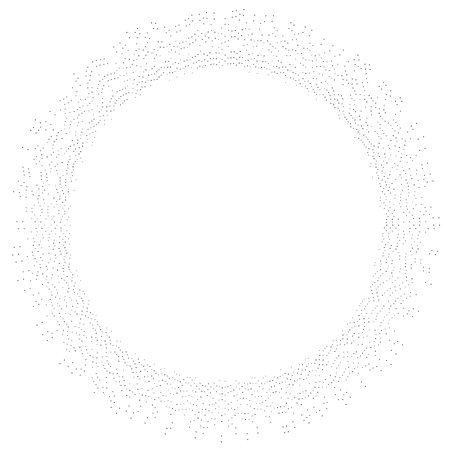 Dots radial burst lines. Irregular lines, half-tone beams, rays. Radiating, converging trail lines. Circular array of dotted linesのイラスト素材