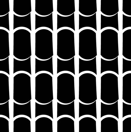 Repeatable, seamless geometric pattern. Overlapping deform, distort shapes background, textureのイラスト素材