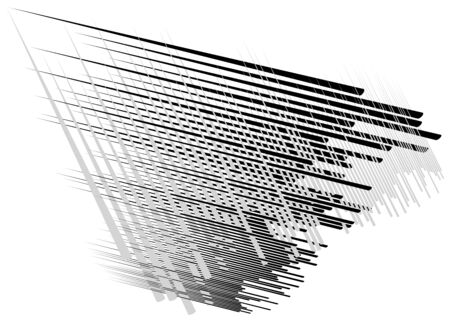 Grid, mesh with dynamic lines. Intersecting stripes. Irregular grating, lattice texture. Interlocking, criss-cross abstract geometric illustrationのイラスト素材