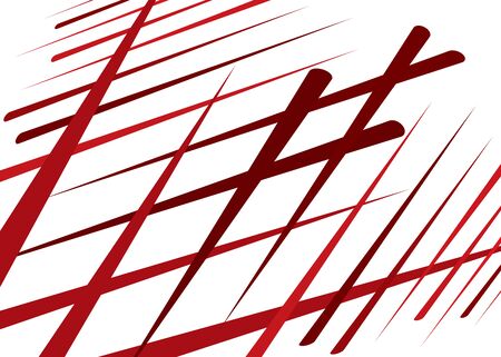 Grid, mesh with dynamic lines. Intersecting stripes. Irregular grating, lattice texture. Interlocking, criss-cross abstract geometric illustrationのイラスト素材