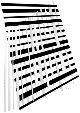 Grid, mesh with dynamic lines. Intersecting stripes. Irregular grating, lattice texture. Interlocking, criss-cross abstract geometric illustrationのイラスト素材