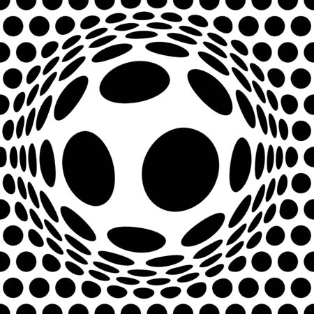 3D circular burst. Convex globe, sphere, orb distort. Inflate design pattern. Radiation, bulge, bloat effect. Radial, radiating warp. Bulb, relief protuberant graphics. Abstract dilate, curve textureのイラスト素材