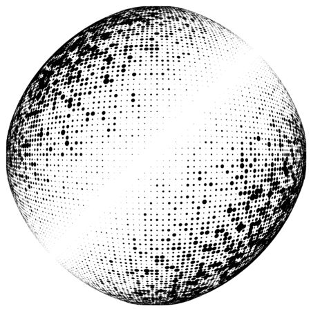 Half-tone dots. Dotted, circles pattern. Sphere, orb or globe distortion speckles. Diffuse radial, radiating bulge, bloat warp. Polka-dot inflate design. Abstract circles circular geometric patternのイラスト素材