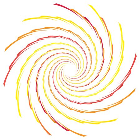 Abstract spiral, twist. Radial swirl, twirl curvy, wavy lines element. Circular, concentric loop pattern. Revolve, whirl design. Whirlwind, whirlpool illustrationのイラスト素材