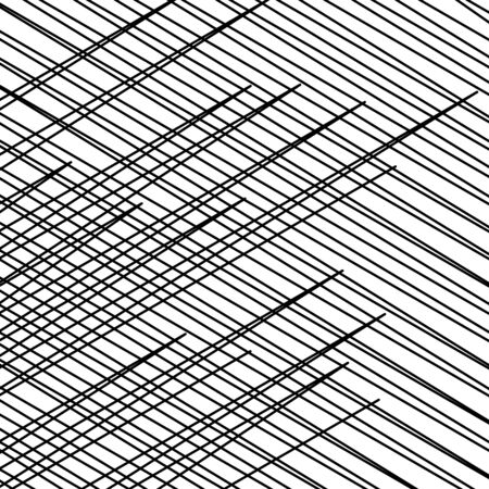 Grid, mesh pattern, texture with dynamic, irregular lines. Intersecting stripes matrix, grating. Irregular trellis, lattice backgroundのイラスト素材