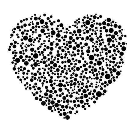 Unique heart element. Heart made of circles. Clip-art for love, affection, marriage heart health conceptsのイラスト素材
