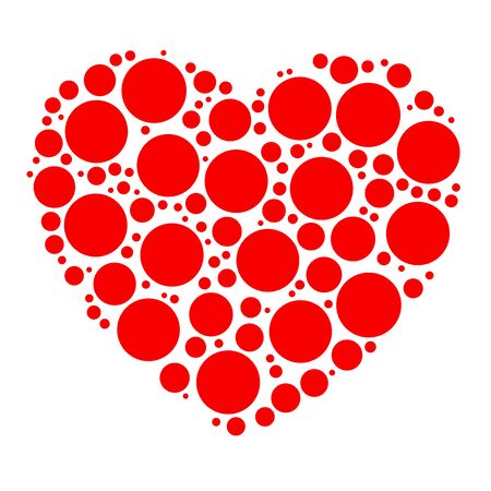 Unique heart element. Heart made of circles. Clip-art for love, affection, marriage heart health conceptsのイラスト素材