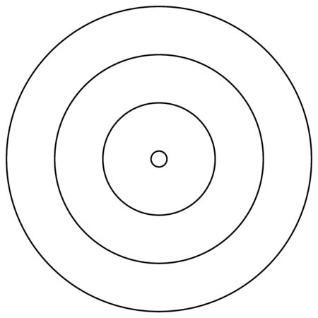 Radial circles design element. Converge circle lines. Repeating, expand circles from center, epicenter. Emission, circulate, loop concepts design element. Inward, converging, merge circles. Simple geometric circular, radiating lines element. Helix, shockwave lines. Loop, cycle of circle outlines
