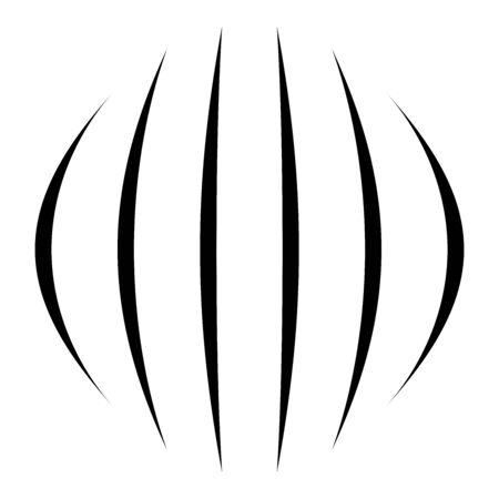 Spherical, globe distort effect. Curved bulge, protrude warp. Convex globular extrusion. Circular bump deformation designのイラスト素材