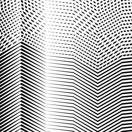 Interlace, interlocking lines. Curve, flex intersecting lines grid, mesh. Interweaved waving, zig-zag lines. Combined, merging lines, stripes pattern. Geometric abstract patternのイラスト素材